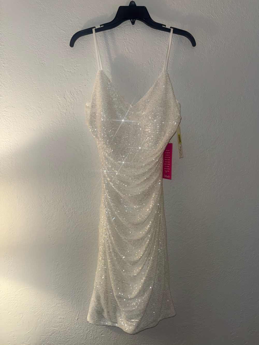 Eliza J Ivory Sequin Cowl Mini Dress